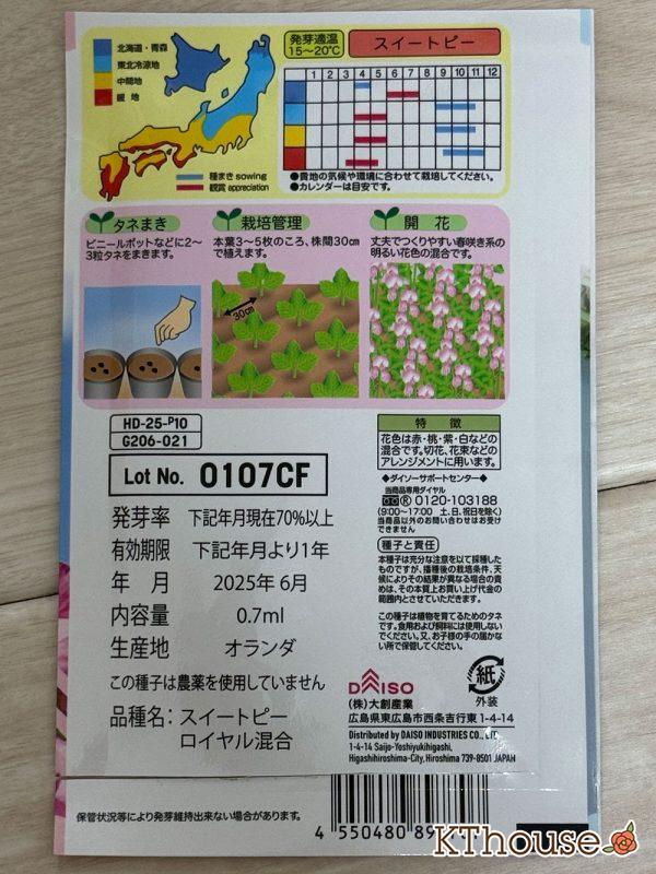 DAISO(ダイソー)スイートピーの種