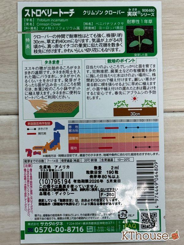 ストロベリートーチ(クリムゾンクローバー)の種まき 2025